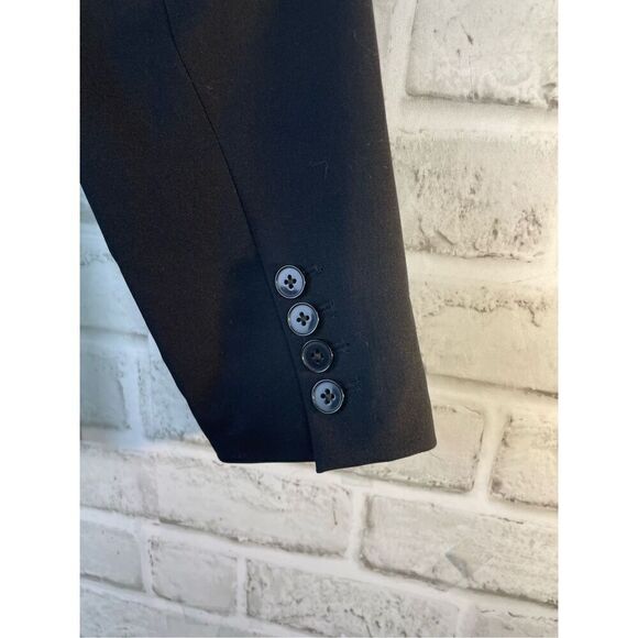 New Liz Claiborne Career Black Blazer One Button Size 14 Classic Staple Jacket - Picture 5 of 6